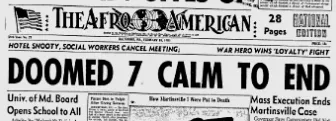 Headline in The Afro-American 
